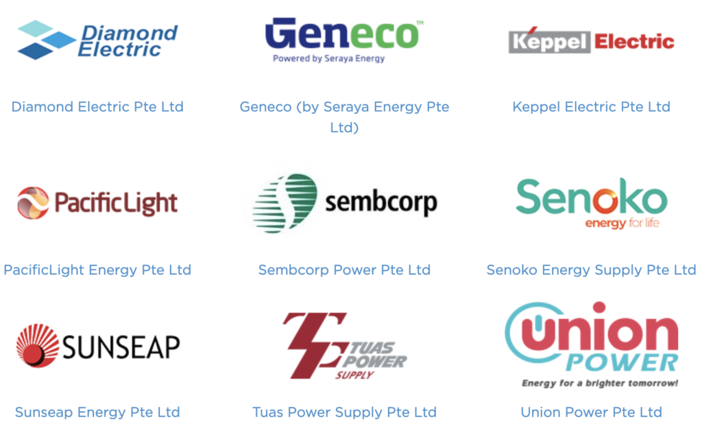 electricity retailers in the Singapore electricity market