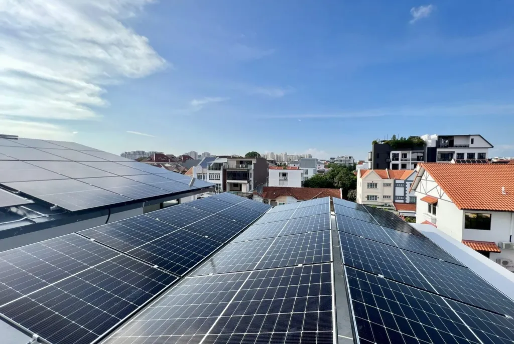 solar panels on roof