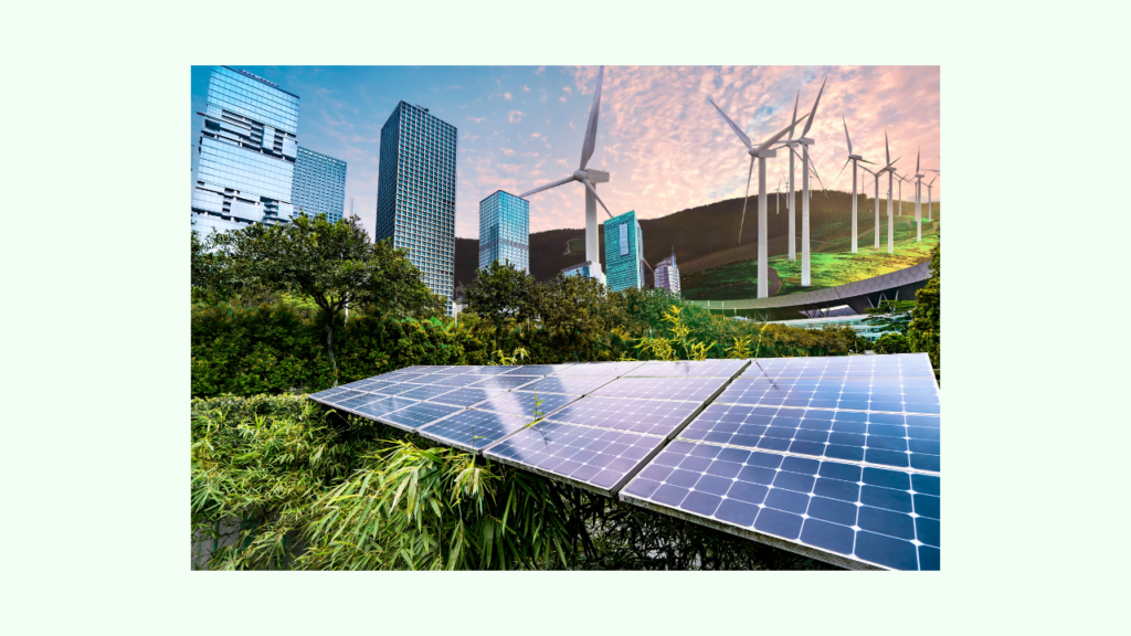 solar panel and wind turbine